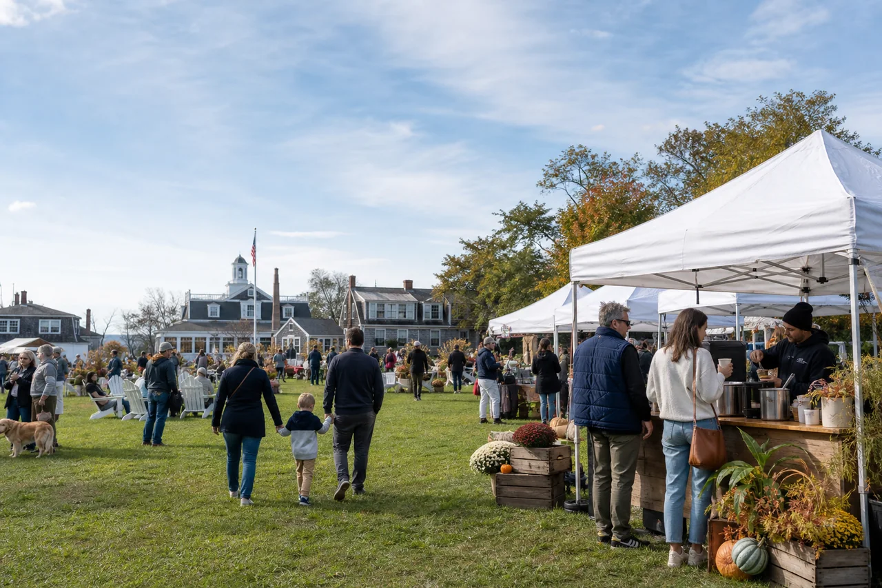 Autumn community festival on the Montauk Town Green