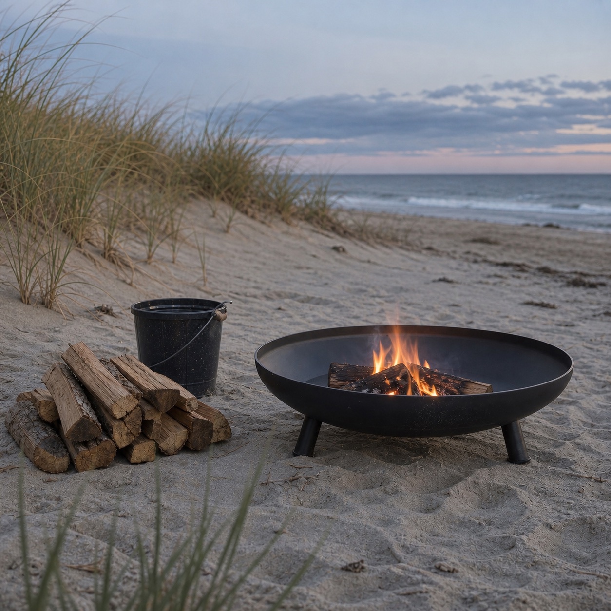 Fire Pit & Wood available to rent from Hamptons Beach Co